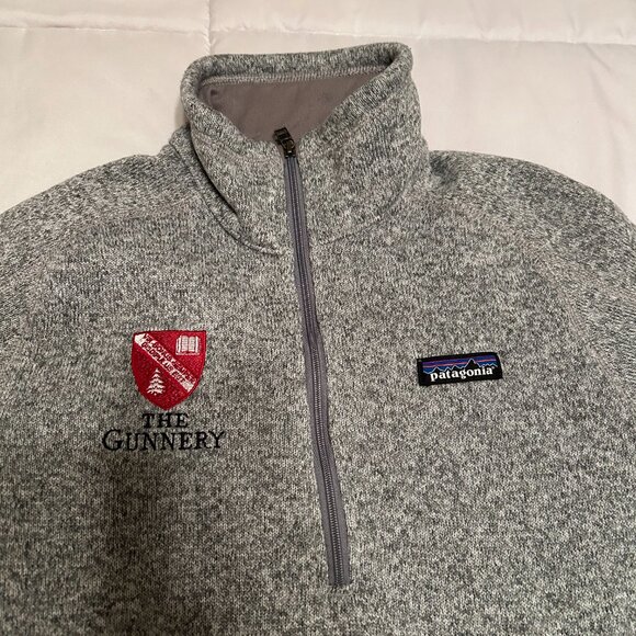 Patagonia Sweater 1/4 Zip Pullover Womens Medium Heather Gray Fleece Knit w Logo - Picture 4 of 12